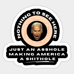 Anti Biden Nothing To See Here Sticker